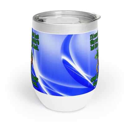 turtle race - Chill Wine Tumbler (blue-white wave)