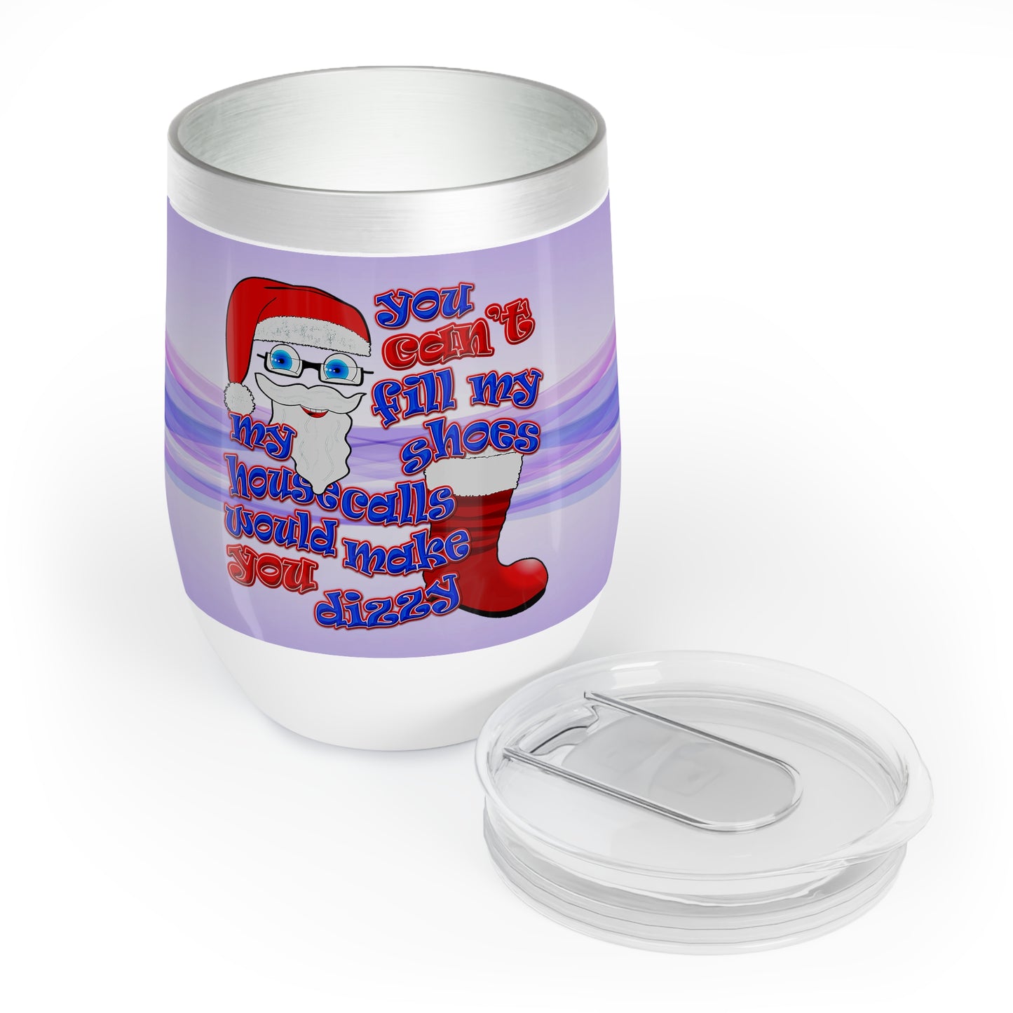 santa's shoes - Chill Wine Tumbler (light blue-pink wave)