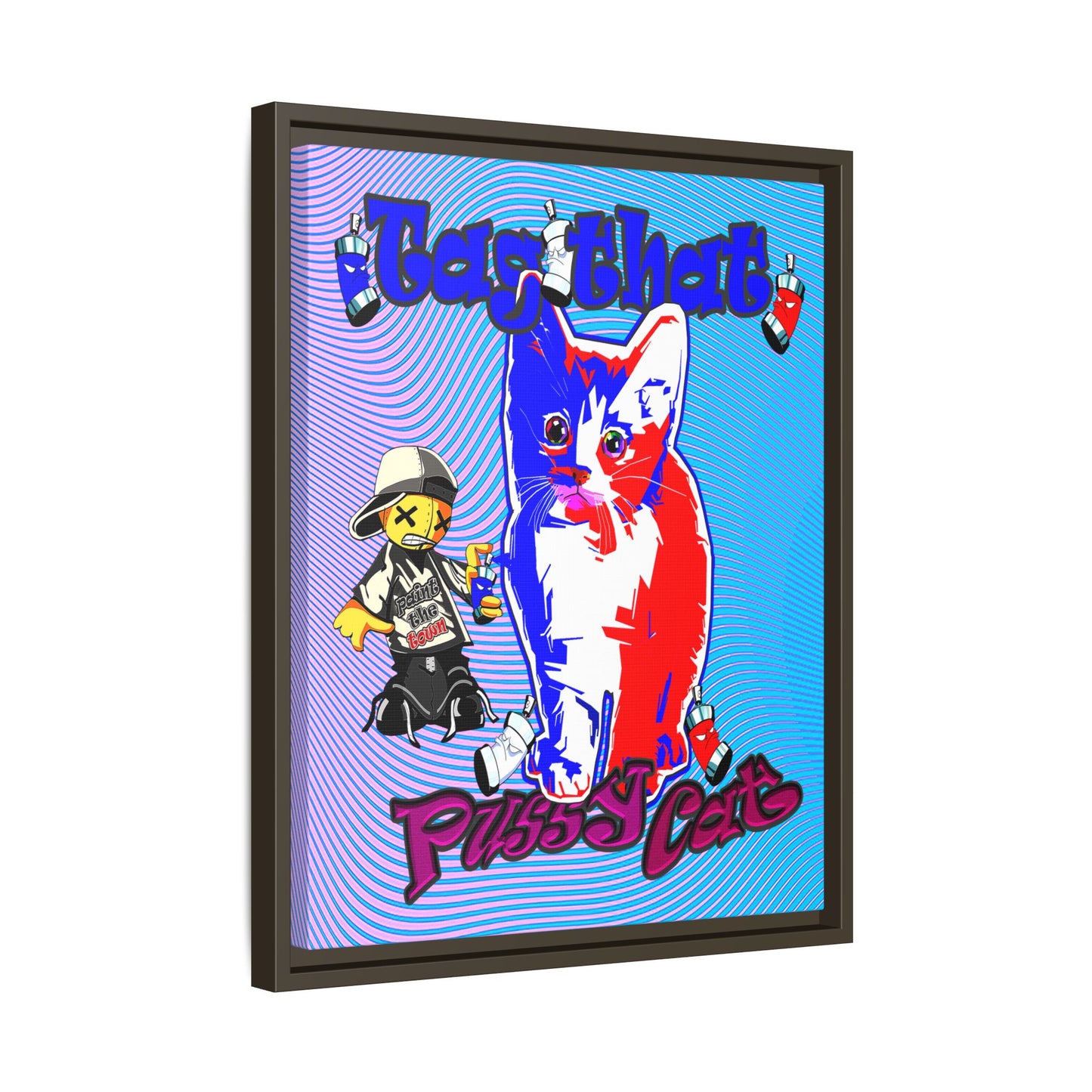 tag that - framed canvas art (light blue-purple wave)
