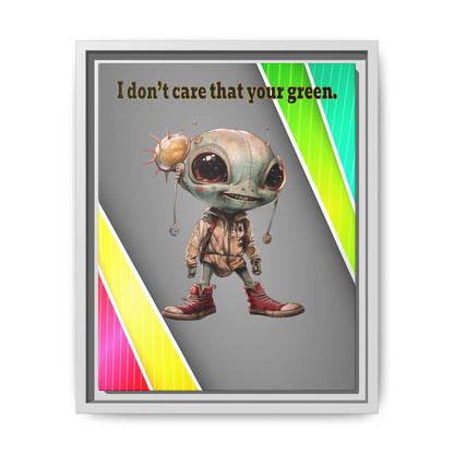I don't care that your green - framed canvas art (rainbow split)