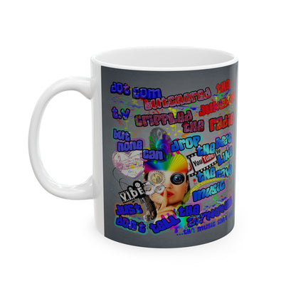 drop the beat - White Mug (grey-light grey)