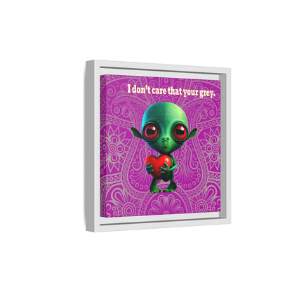 I don't care that your grey - framed canvas art (pink swirl)