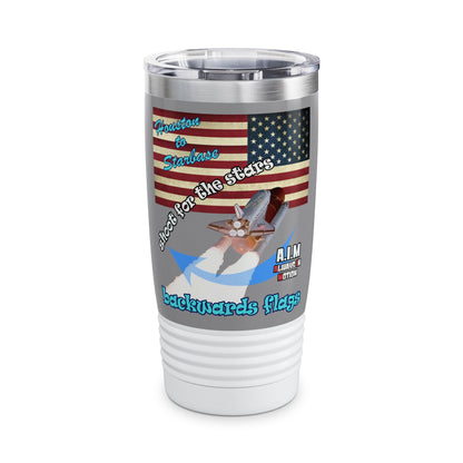 shoot for the stars - Ringneck Tumbler, 20oz (grey)