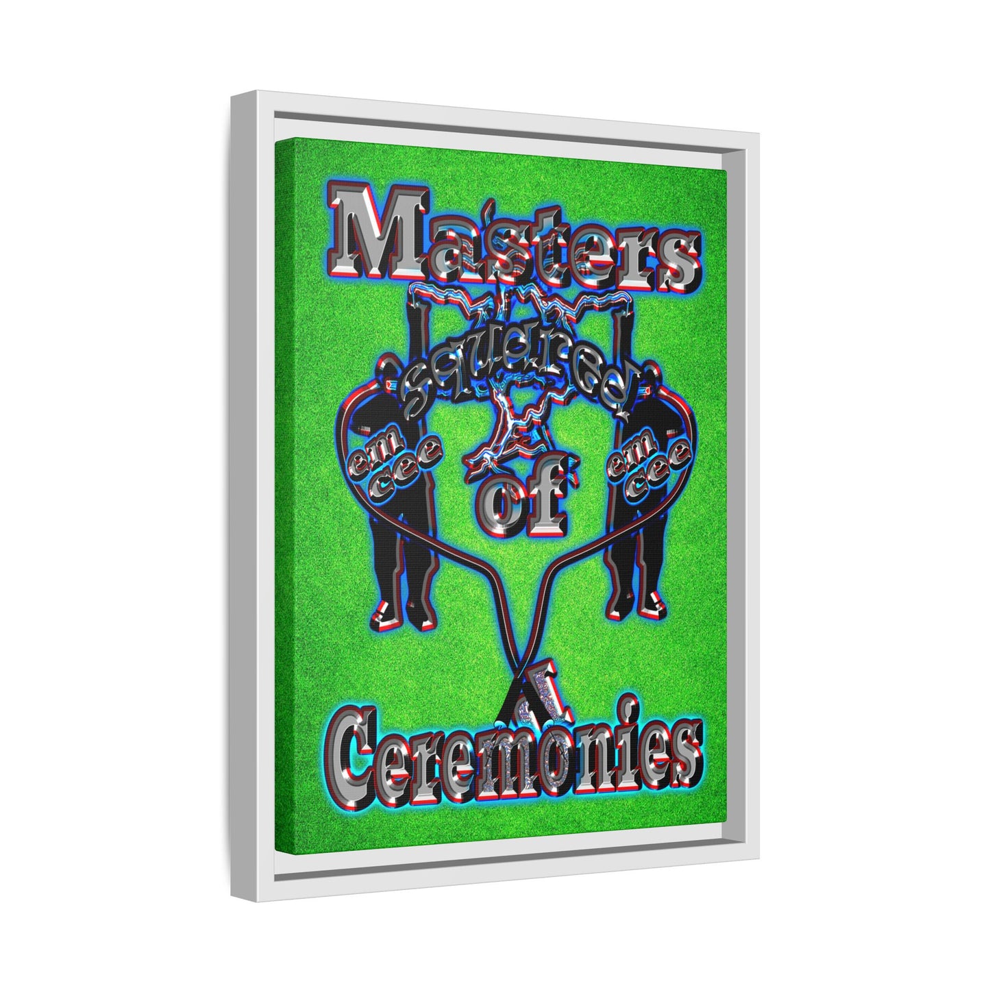 em cee squared - framed canvas art (green turf)