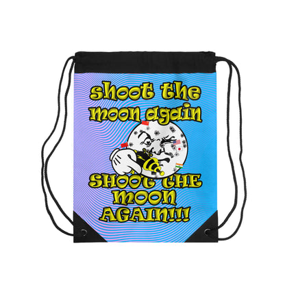 shoot the moon again - Drawstring Bag (light blue-purple wave)