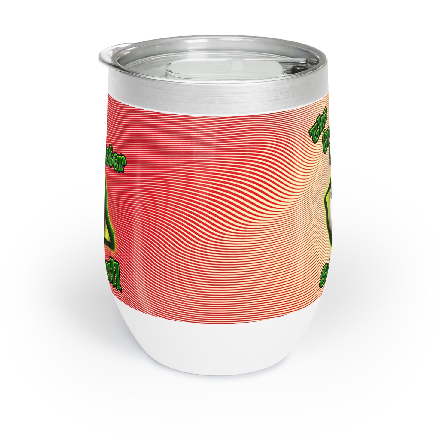 green monster - Chill Wine Tumbler (yellow-orange wave)