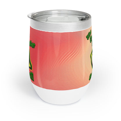 green monster - Chill Wine Tumbler (yellow-orange wave)