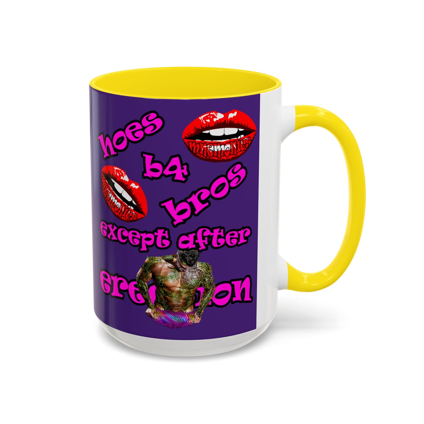 hoes b4 bros - Accent Mug (purple)