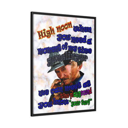high noon - framed canvas art (white marble)