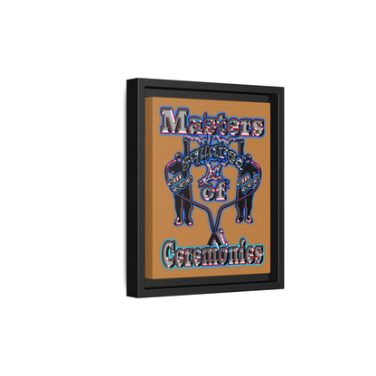 em cee squared - framed canvas art (light brown)