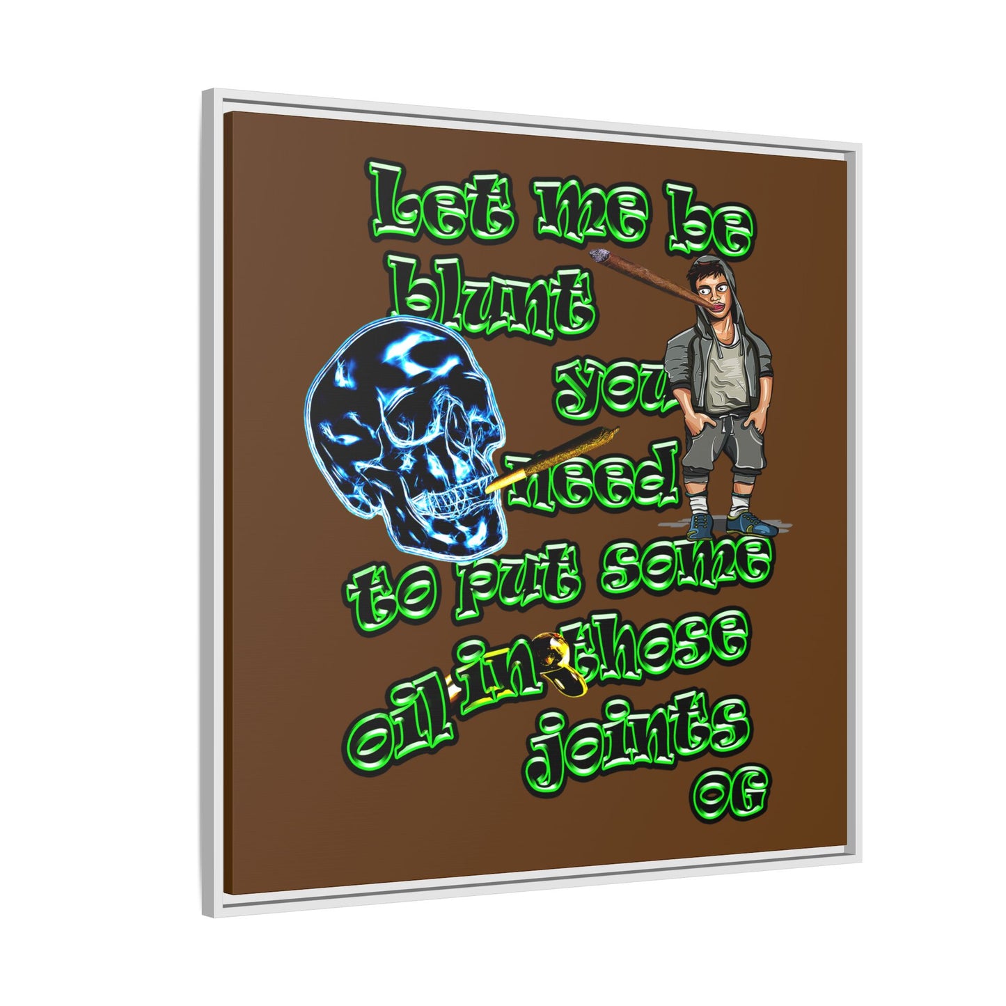 og - framed canvas art (brown)