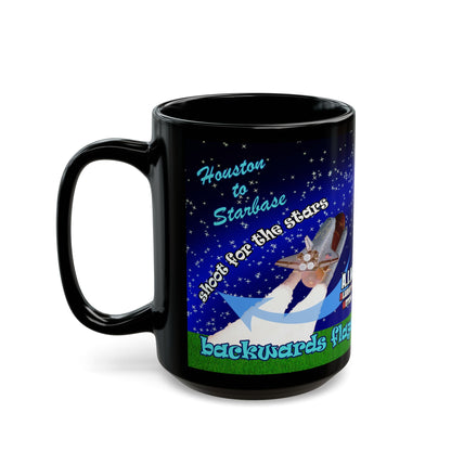 shoot for the stars - Black Mug ('snoops' background)