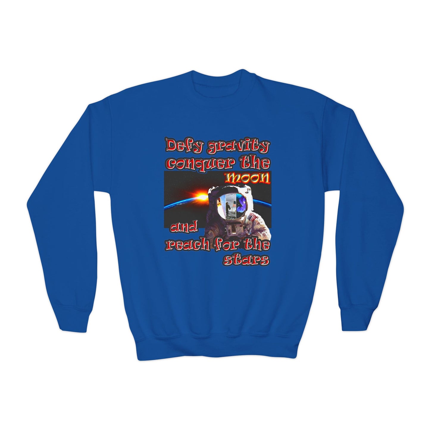 defy conquer reach - Youth Crewneck Sweatshirt