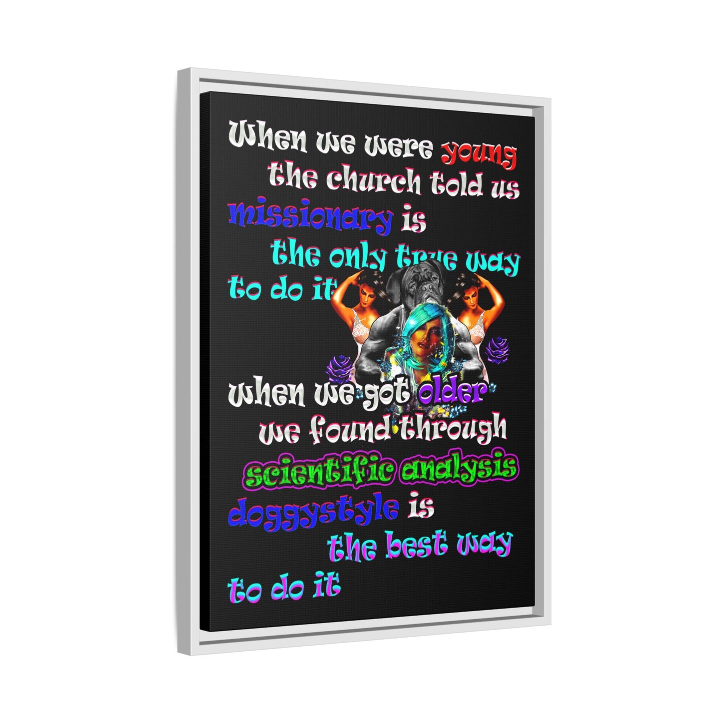 doggystyle - framed canvas art (black)