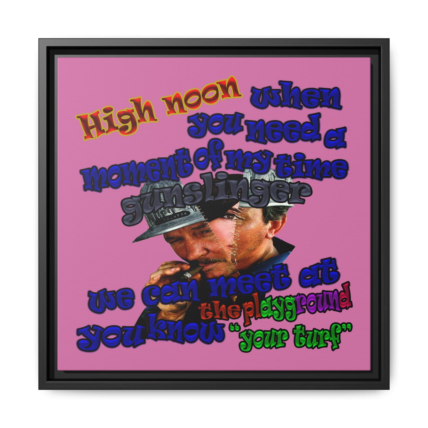 high noon - framed canvas art (light pink)