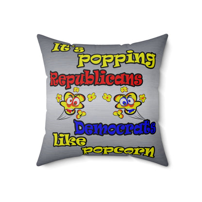 popping like popcorn - Spun Polyester Square Pillow - (brushed nickel)