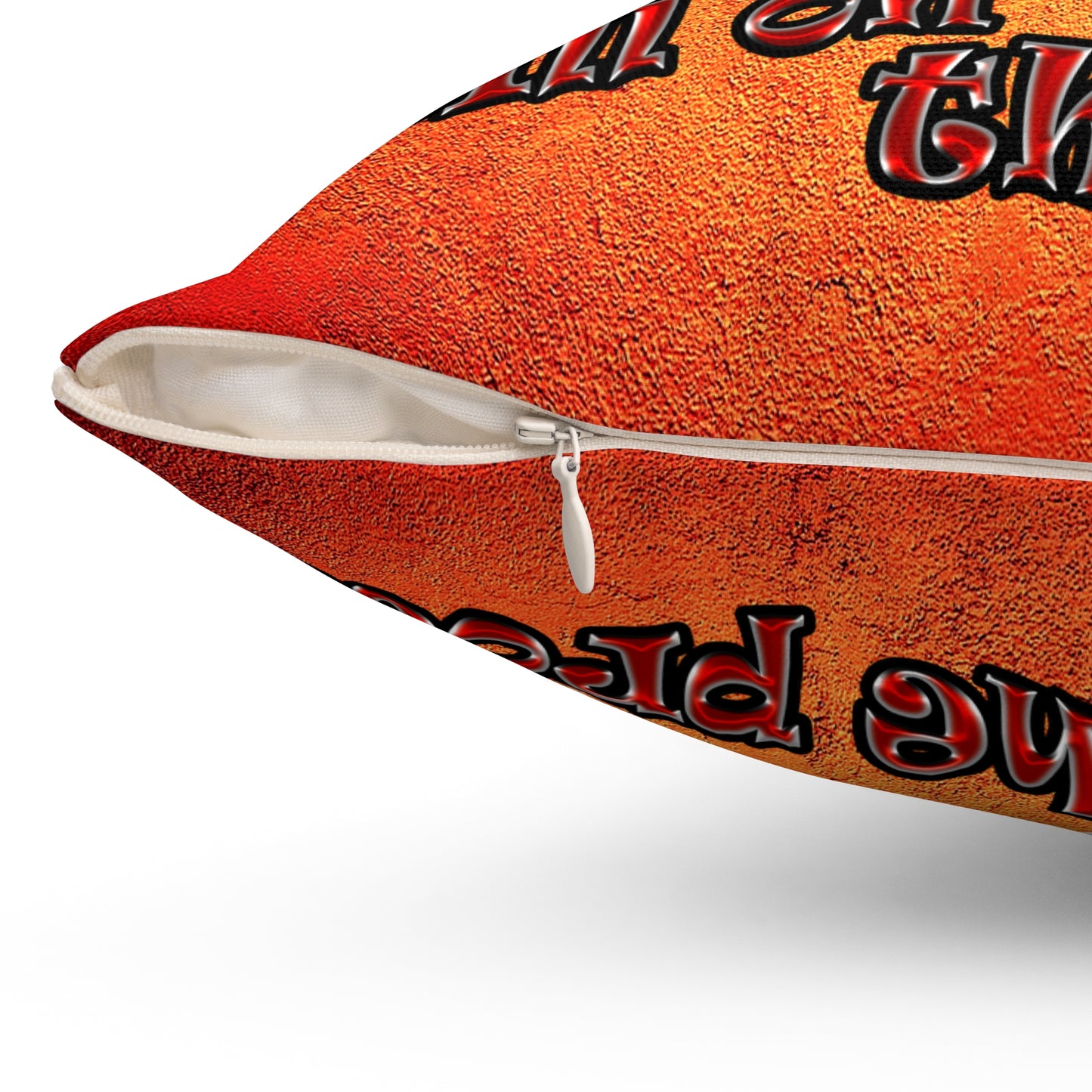 schrodinger's cat - Spun Polyester Square Pillow - (burnt orange)