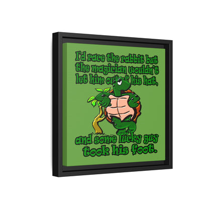 turtle race - framed canvas art (green)