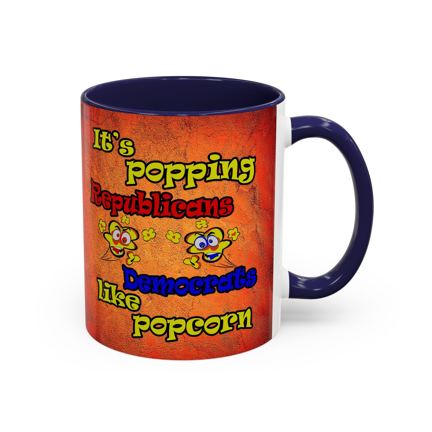 popping like popcorn - Accent Mug (burnt orange)