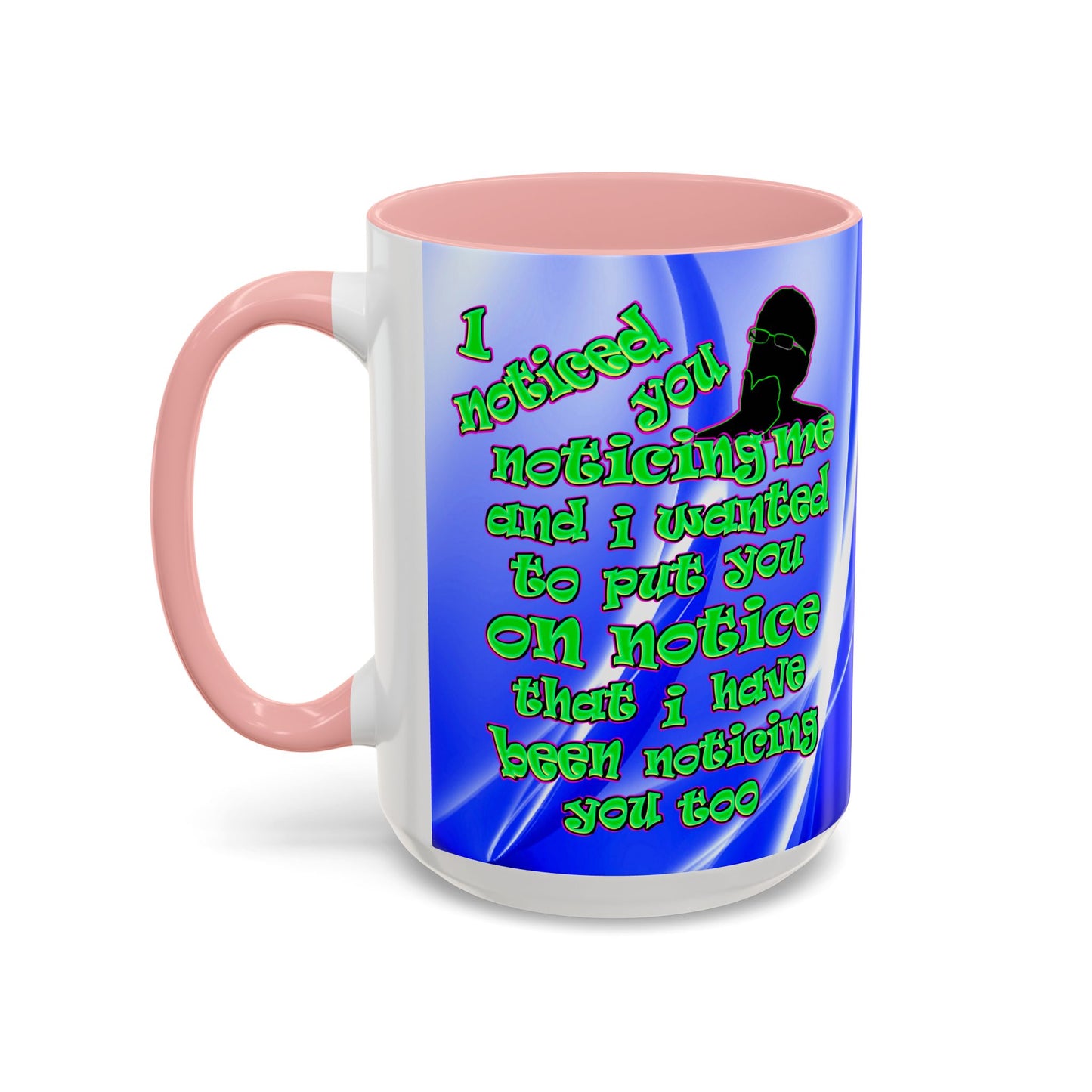 noticed you noticing - Accent Mug (blue-white wave)