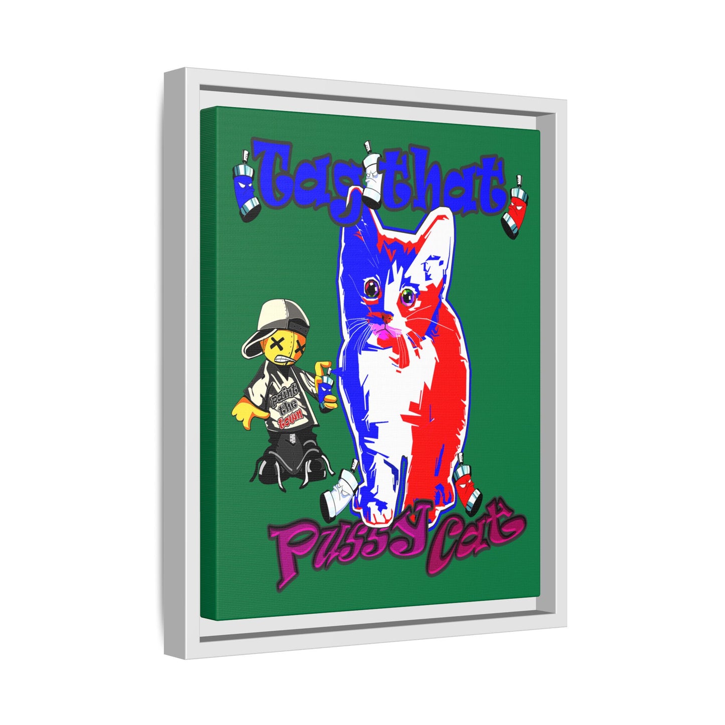 tag that - framed canvas art (dark green)