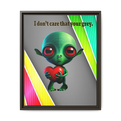 I don't care that your grey - framed canvas art (rainbow split)