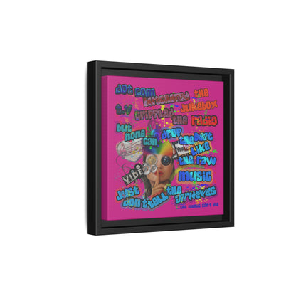 drop the beat - framed canvas art (pink)