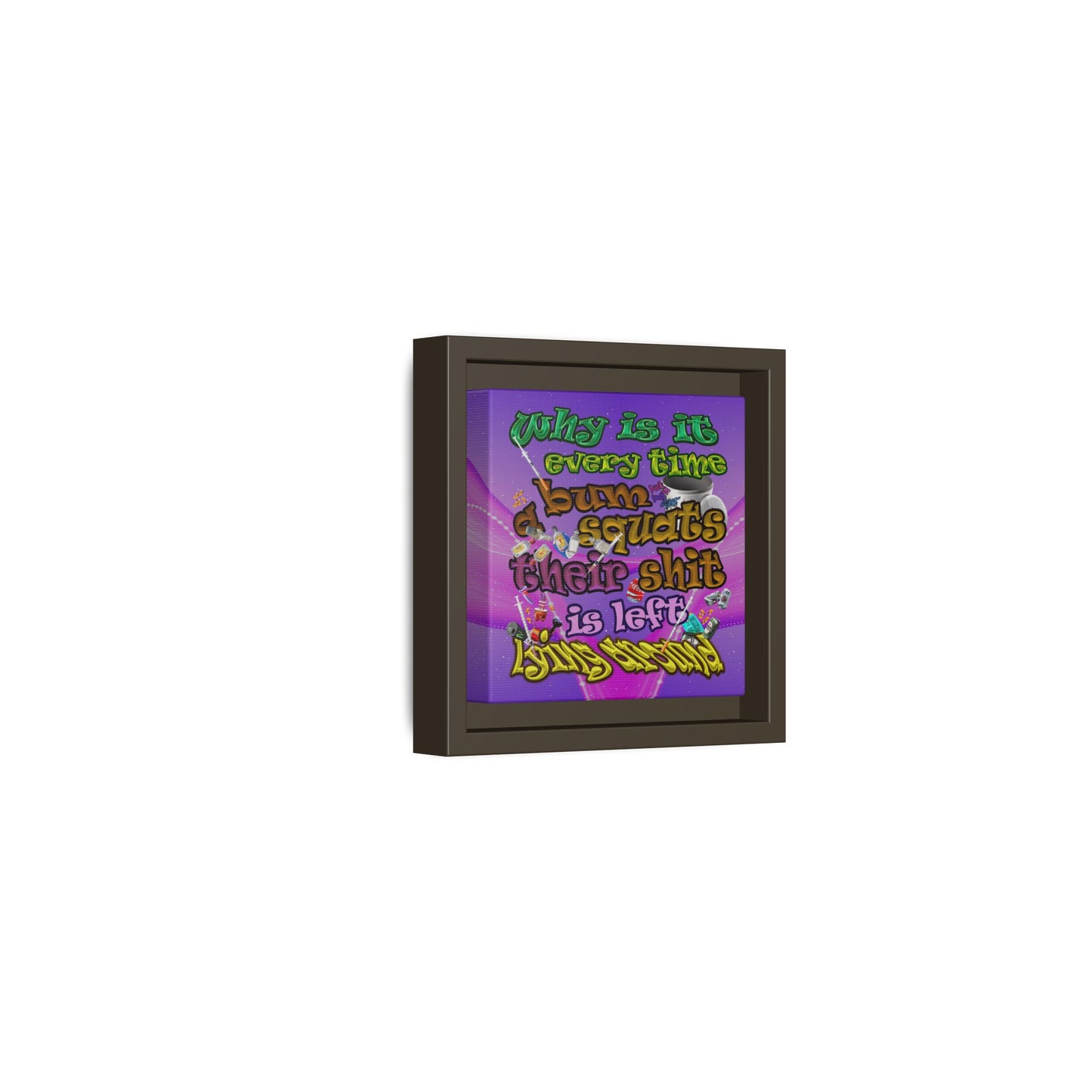 the bum's shit - framed canvas art (purple-pink wave)