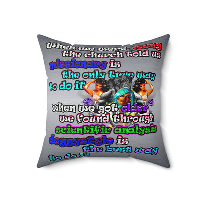 doggystyle - Spun Polyester Square Pillow - (brushed nickel)