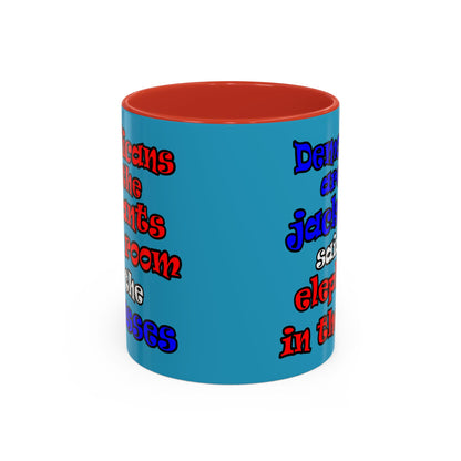 donkeys and elephants - Accent Mug (turquoise)
