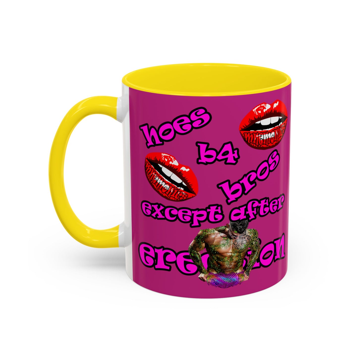 hoes b4 bros - Accent Mug (pink)