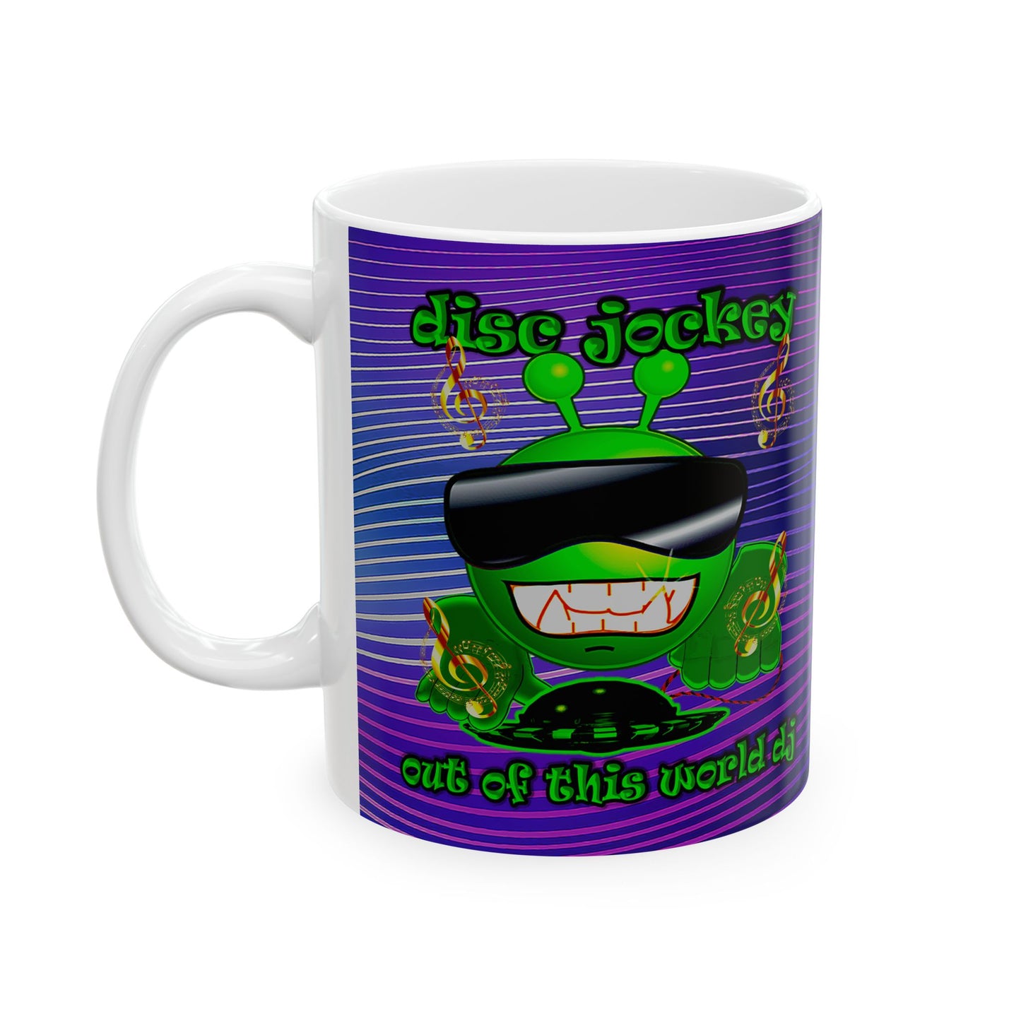 disc jockey - White Mug (purple wave)