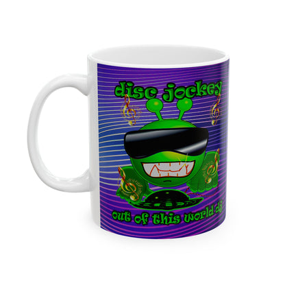 disc jockey - White Mug (purple wave)