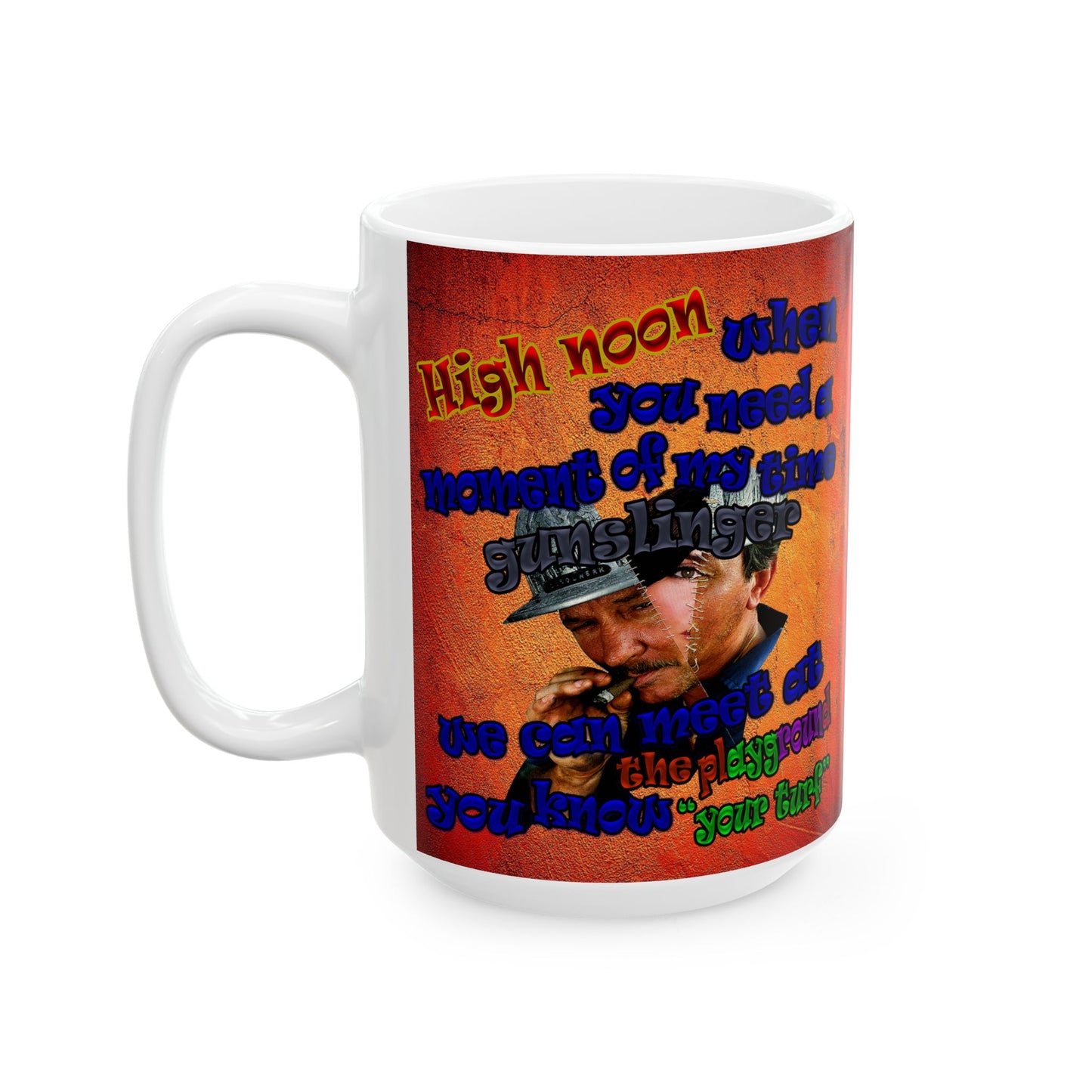 high noon - White Mug (burnt orange)