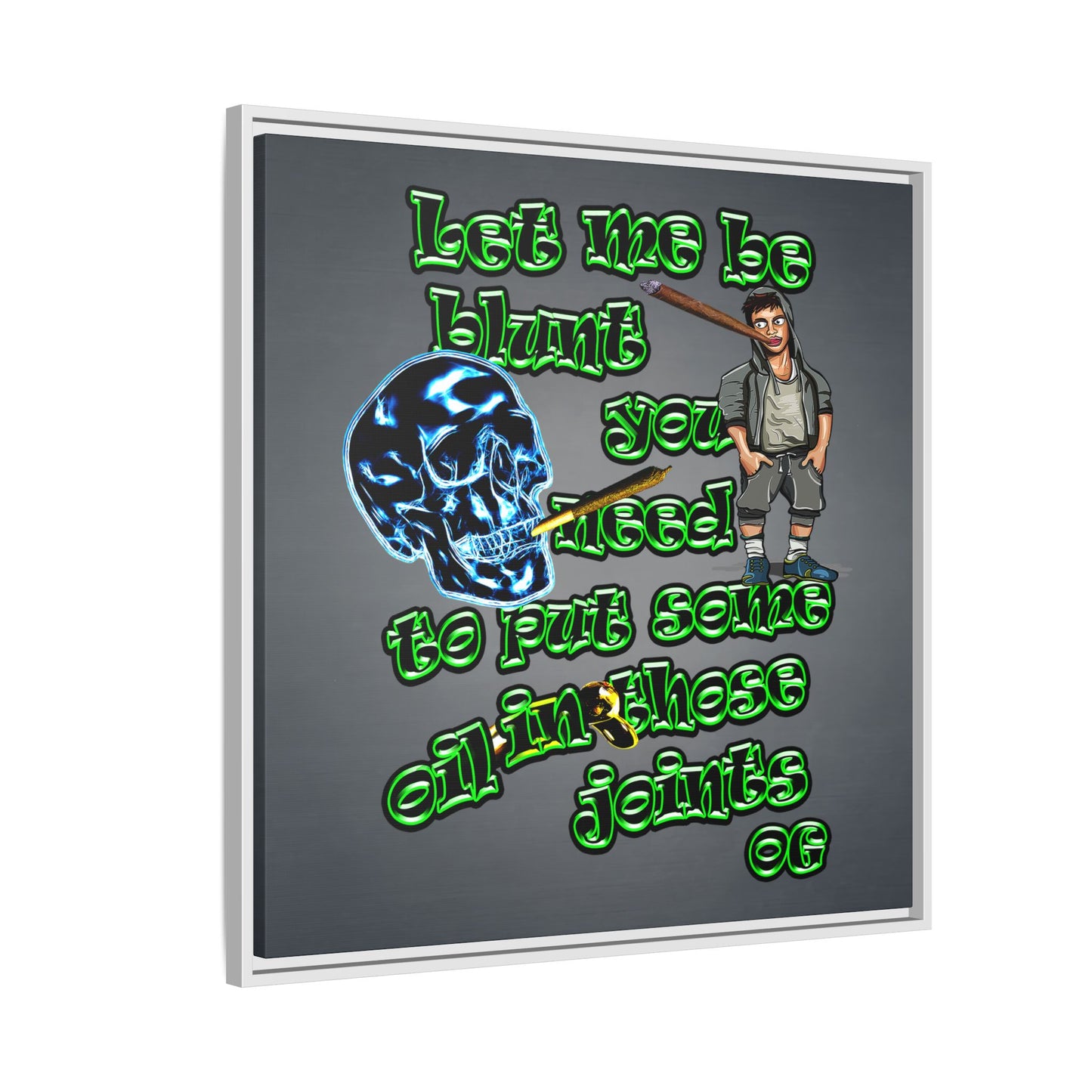 og - framed canvas art (grey-light grey)