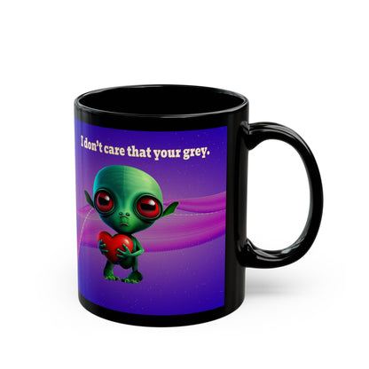 I don't care that your grey - Black Mug (purple-pink wave)