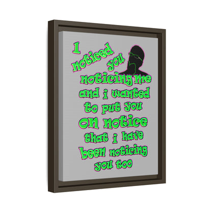 noticed you noticing - framed canvas art (light grey)