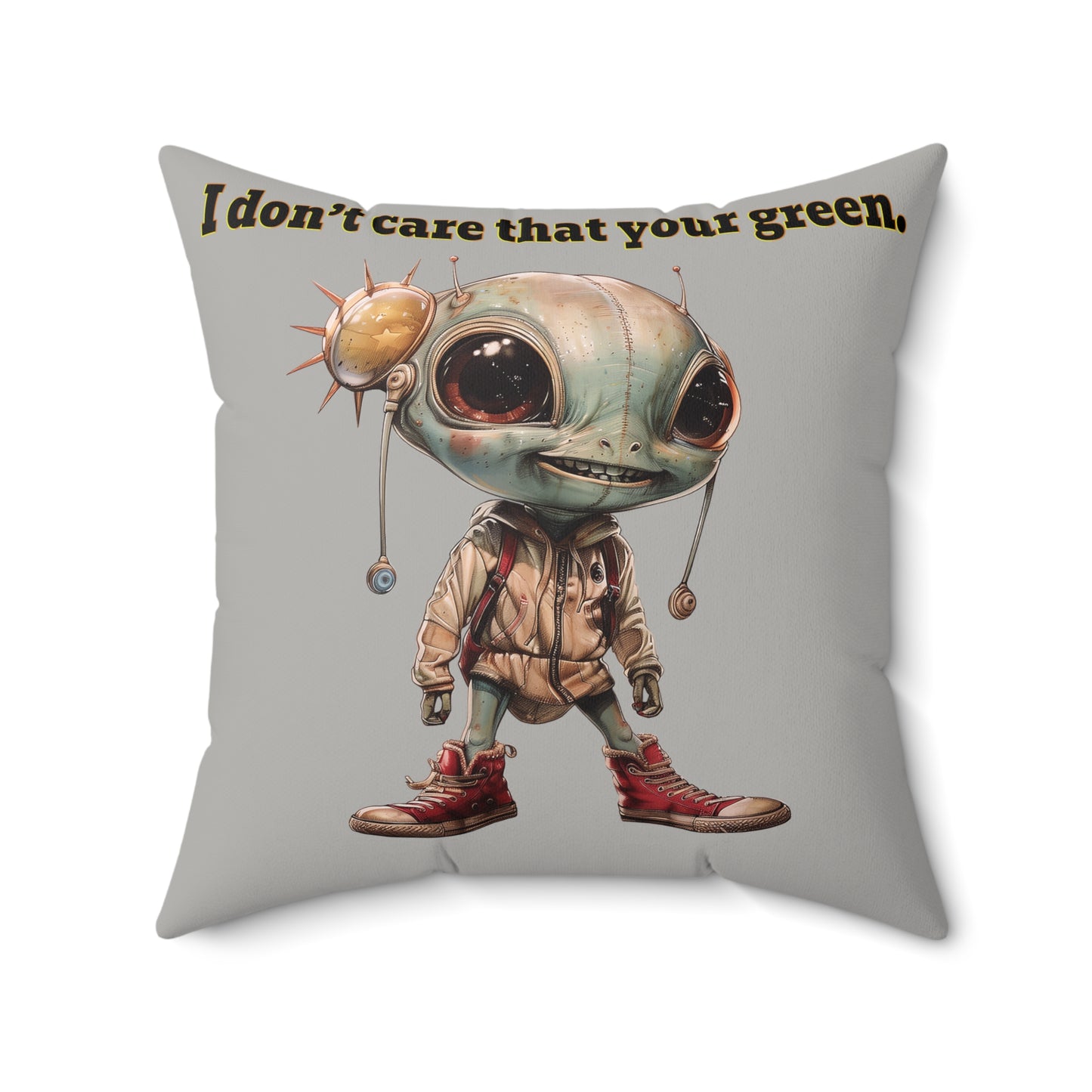 I don't care that your grey - Faux Suede Square Pillow - (light grey)