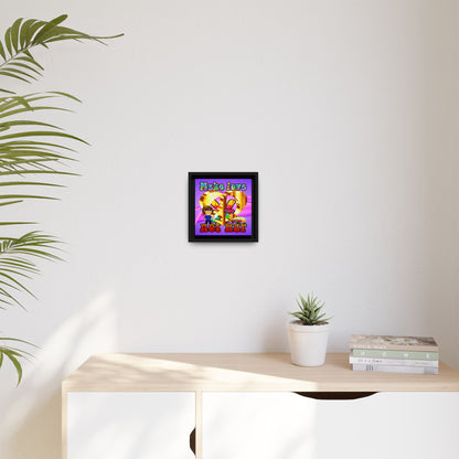 love peace - framed canvas art (purple-pink wave)