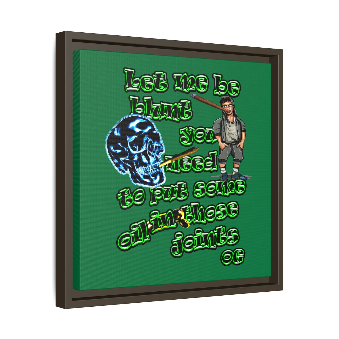 og - framed canvas art (dark green)