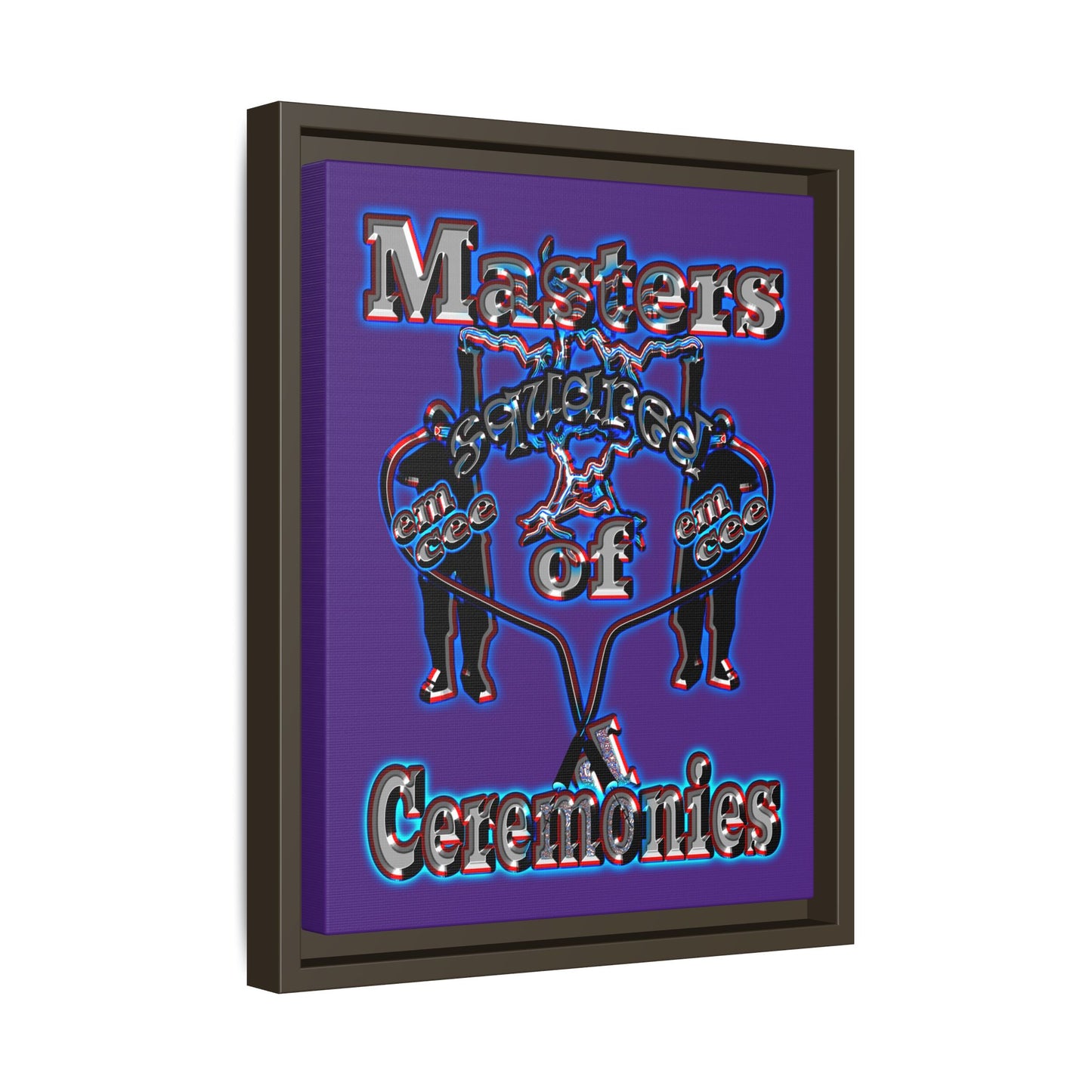 em cee squared - framed canvas art (purple)