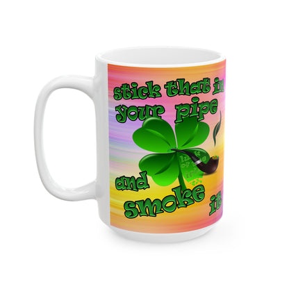 celtics logo - White Mug (color blur)