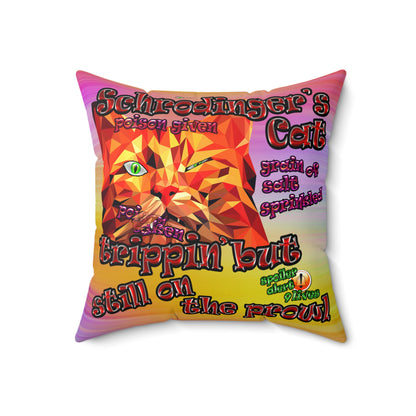 schrodinger's cat - Spun Polyester Square Pillow - (color blur)