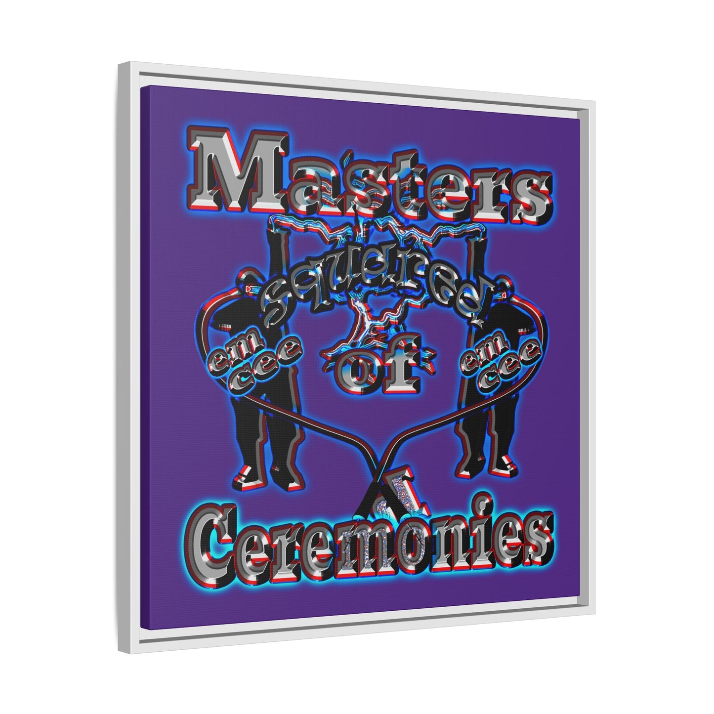 em cee squared - framed canvas art (purple)