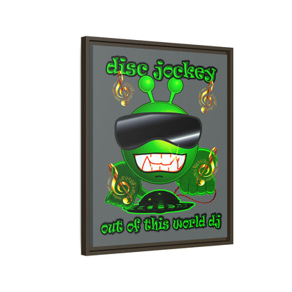disc jockey - framed canvas art (dark grey)