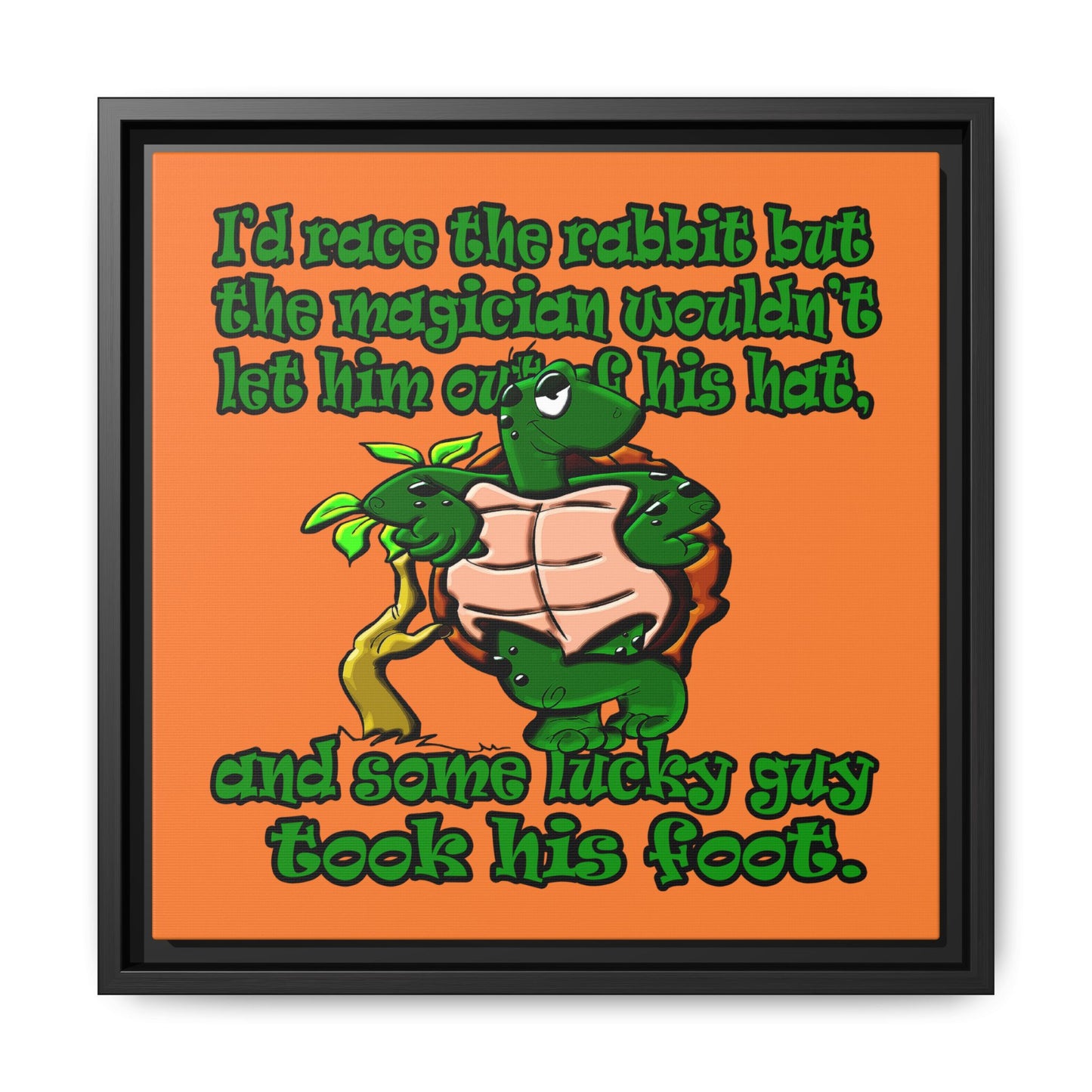 turtle race - framed canvas art (crusta)