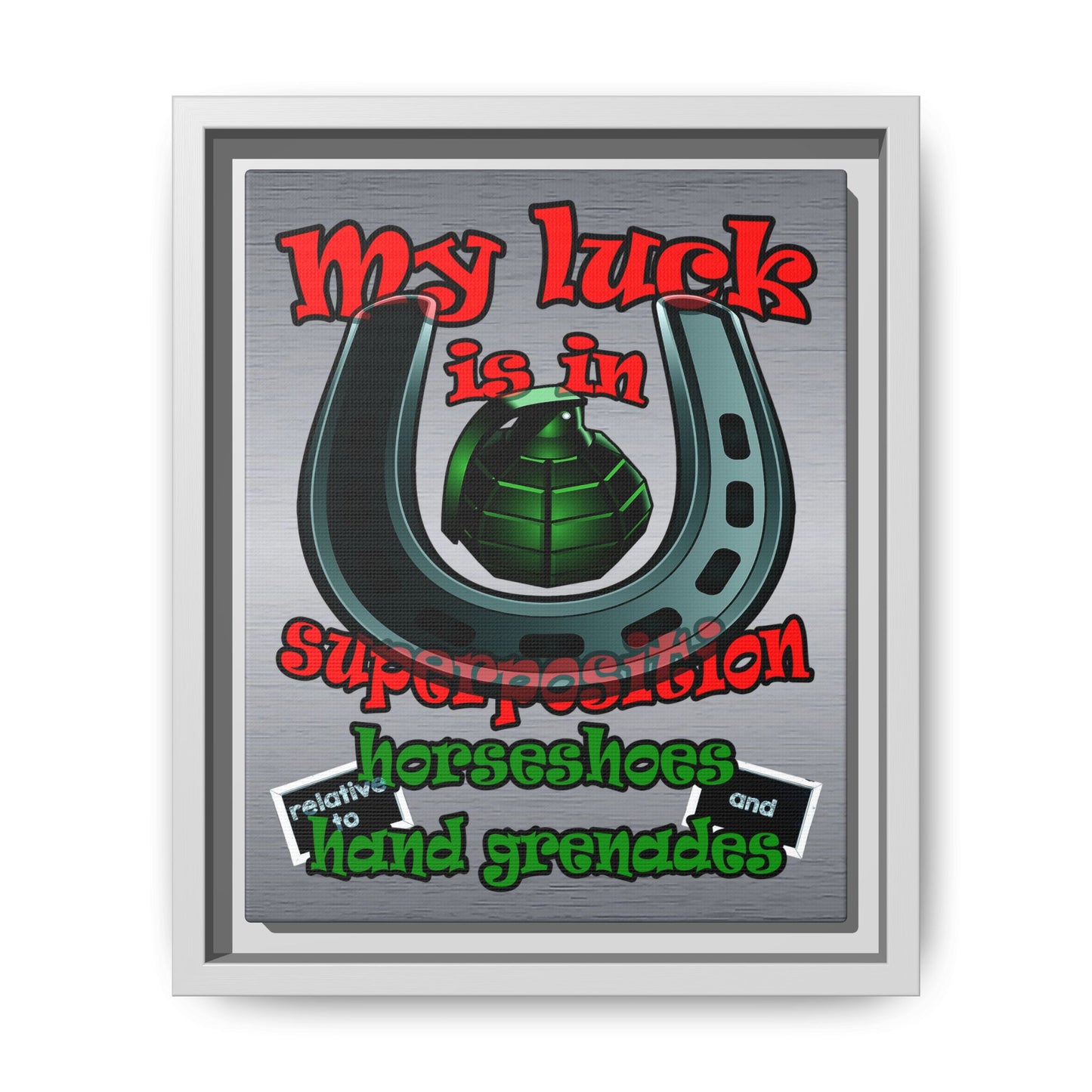 my luck - framed canvas art (brushed nickel)