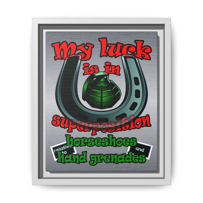 my luck - framed canvas art (brushed nickel)