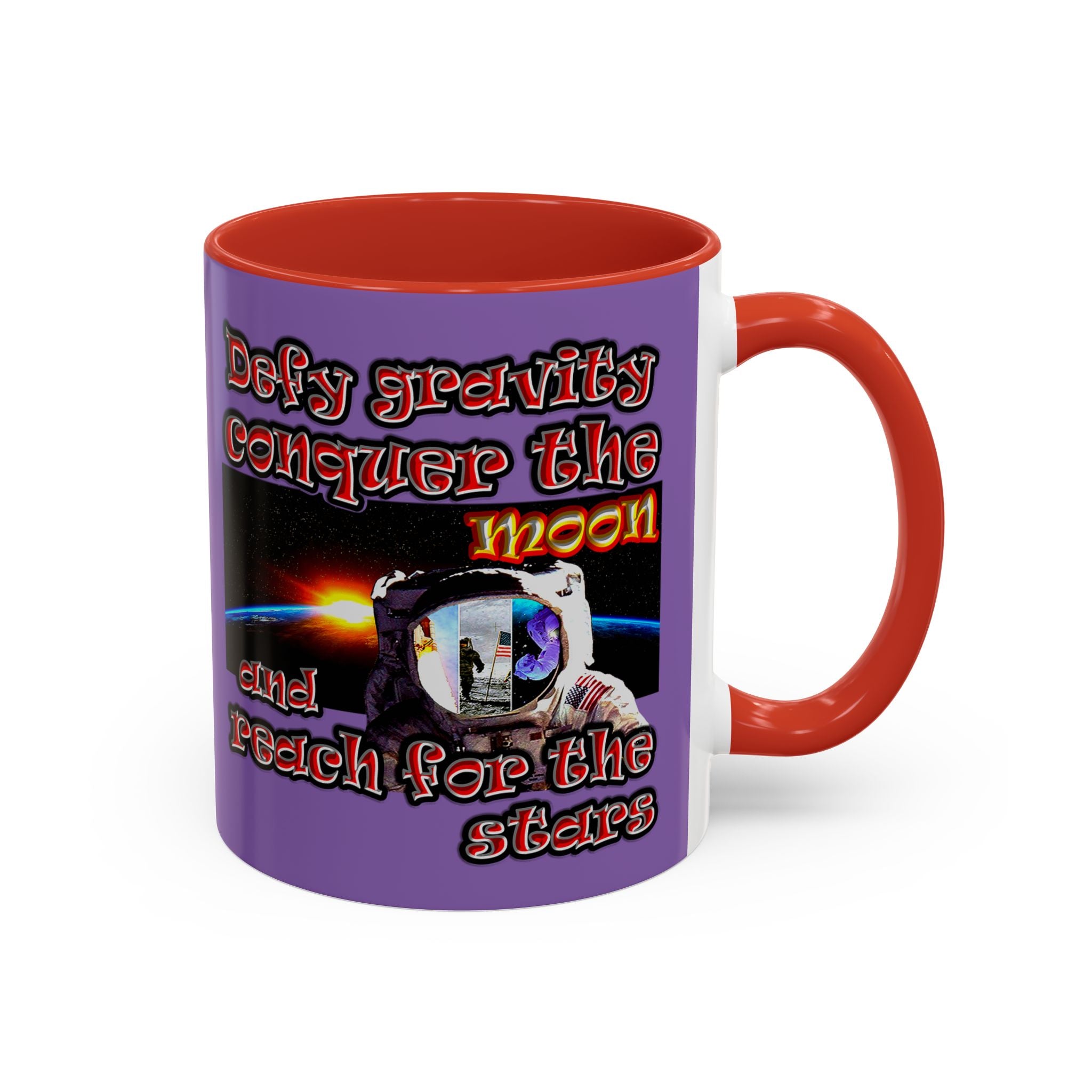 defy conquer reach - Accent Mug (light purple)
