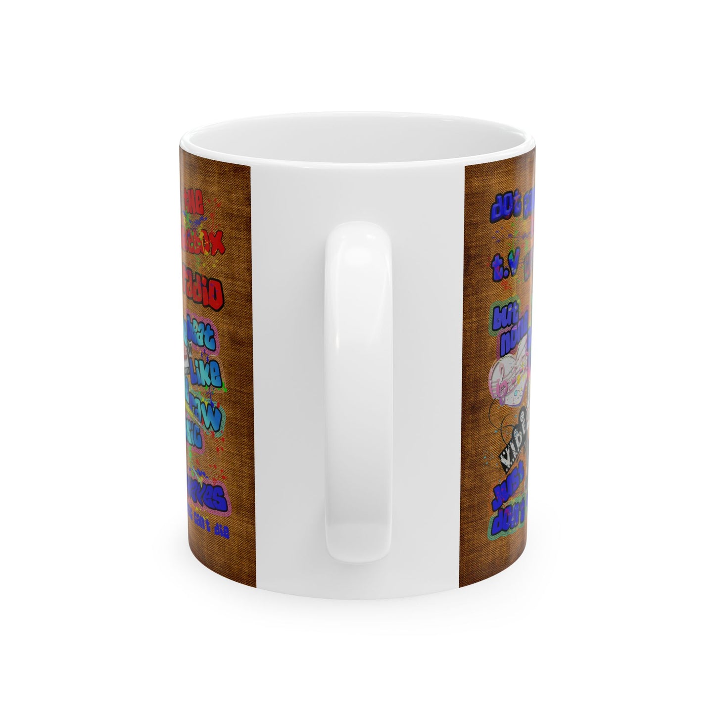 drop the beat - White Mug (brown papyrus)